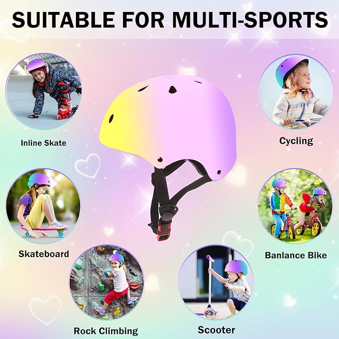 Kids Bike Helmet for 2-3-5-8-14 Ages Girls,Boys,Toddler,Kids and Youth, Ventilation and Impact Resistance Toddler Bike Helmet for Multi-Sport Bicycle Scooter Inline Roller Skate and Skateboarding