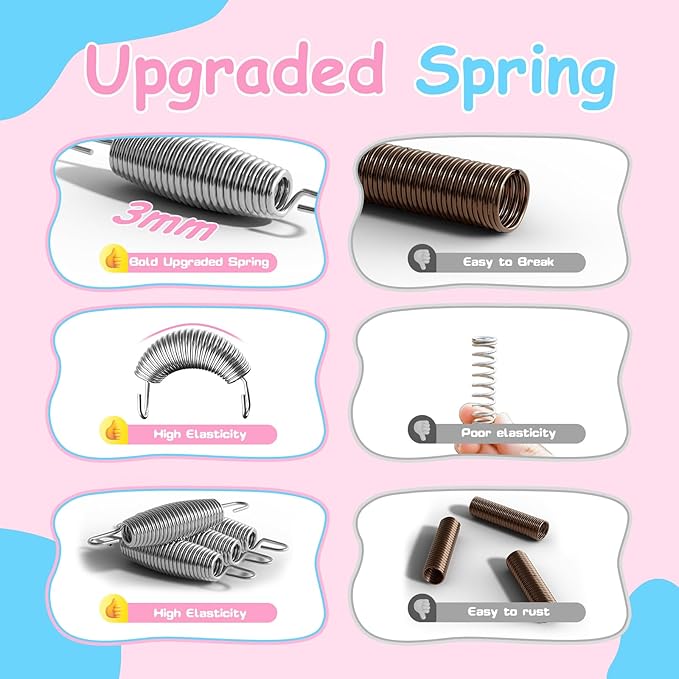 55" Toddler Mini Trampoline for Kids, Indoor Outdoor Toys with Swing, 440lbs Baby Kids Trampoline, Gymnastics Bar, Birthday Gifts for Boy Girl Age 1-8