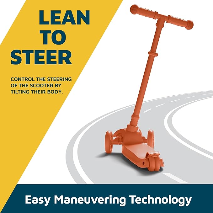 Lifemaster Mini 3-Wheel Kids Scooter with Multi-Color Wheel Lights – 4-Height Adjustable Handlebar, Wide Anti-Slip Deck, Child Safety Certified, Boys & Girls Ages 2+ Supports Up to 110 lbs