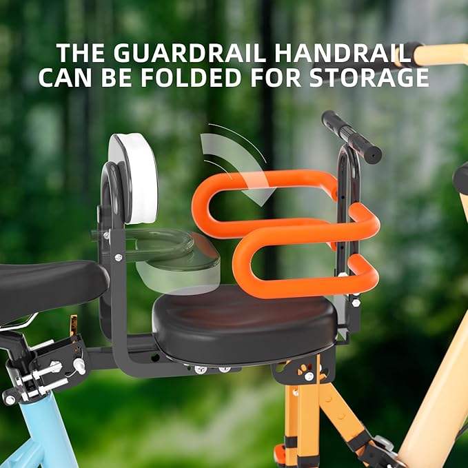 Child Bike Seat - Front Mount, Kids Bike Seat for Adult Bike,Retractable Baby Bike Seat Front Mounted, Toddler Bike Seat for Children 2~6 Years