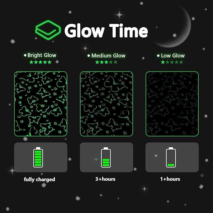 QSTEHEML Butterfly Glow in The Dark Blanket,Butterfly Gifts Toys for Kids Girls Age 3-12 Years Old, Birthday, for Daughter, Toddler, Teen, and Grandkids Soft Throw 50"×60"