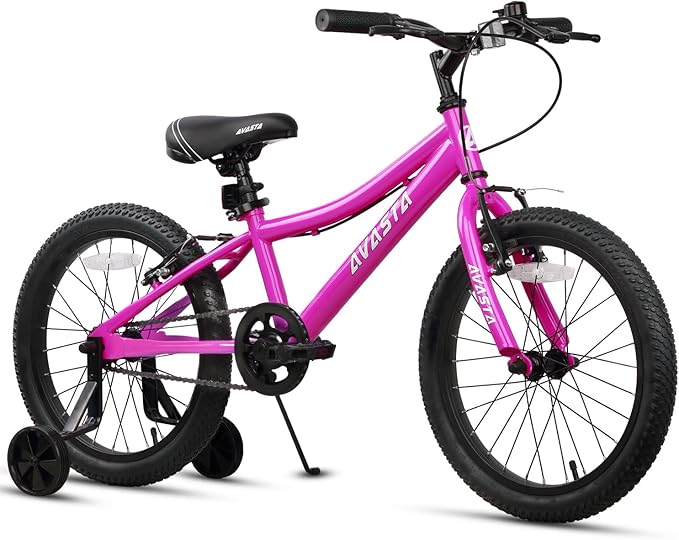 AVASTA Bilbo 18 20 Inch Kids Bike for Boys Girls 5-10 Years Old, Retro Style High Carbon Steel Bicycle with Adjustable Handlebars and Seat, Dual V-Brakes, Kickstand, Multiple Colors