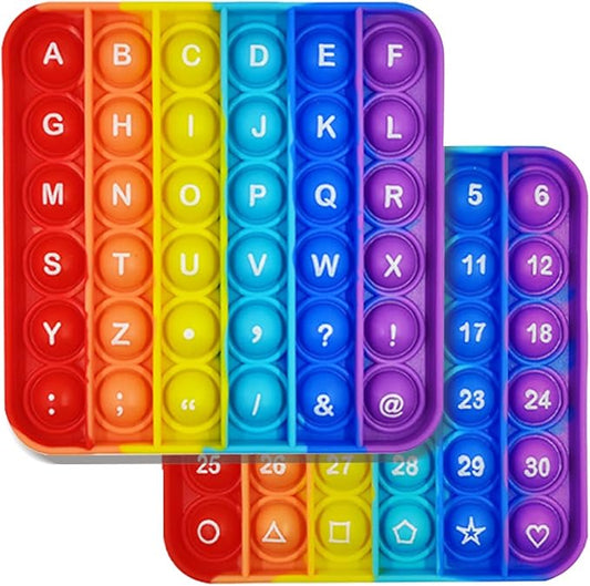 AK-SHIP 2 in 1 Fidget Toys, ABC Learning and Educational Toys, Poppers Fidget Toys,AK-SHIP Stress Relief, Autism Sensory Toys [26 Letters on One Side | Numbers 1-30 on The Other Side] (1 Pack)