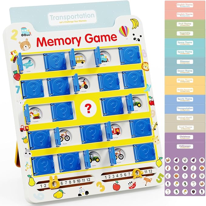 Matching Memory Game for Kids Age 3 4 5 6 7 8 9,Toddler Kids Travel Toys,Board Game,Road Trip Essentials for Toddler Boys Girls,Christmas Birthday Gifts Stocking Stuffers for Kid