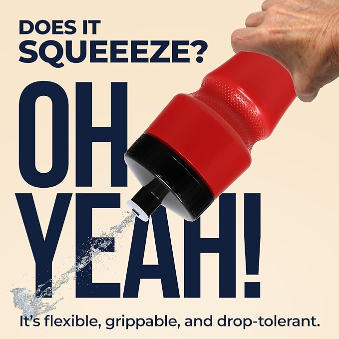 Rolling Sands USA Made Reusable 24 oz Sports Water Bottles, 3 Pack, BPA-Free, Easy Open Pull-Top, Fits Most Bike Cages, Dishwasher Safe, Lightweight - for Kids to Adults, Red