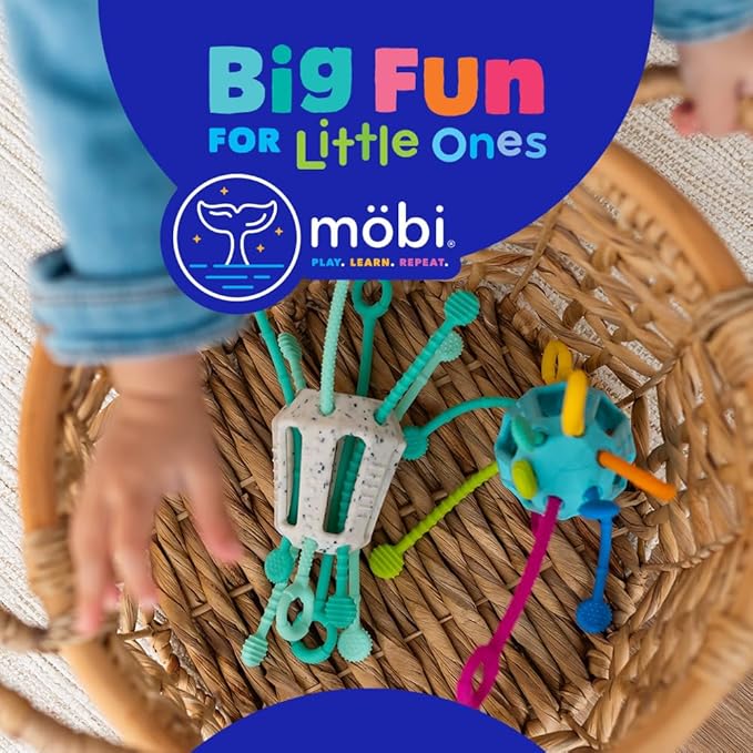 Mobi Zippee Activity Toy - Sensory Activities for Toddlers and Kids, BPA-Free & Food Grade Silicone, Montessori Learning Games for Ages +1 (Original)