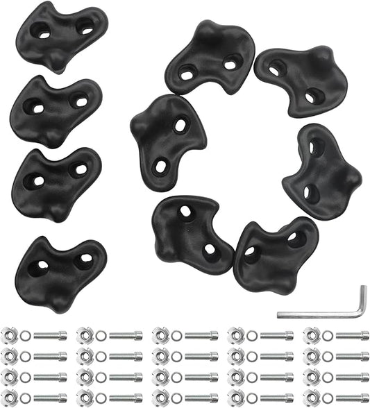 10PCS Rock Climbing Holds for Kids Climber,𝗘𝘅𝘁𝗿𝗮 𝗟𝗮𝗿𝗴𝗲 Adult Rock Climbing Stones,Indoor and Outdoor Rock Wall Climbing Kit with Mounting Hardware for Playground PlaySet Building