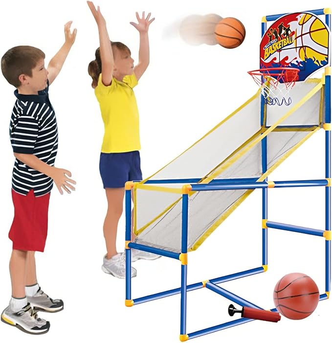Liberty Imports Kids Arcade Basketball Hoop Shot Game Set - Indoor Sports Shooting System with Mini Hoop, Inflatable Ball and Pump
