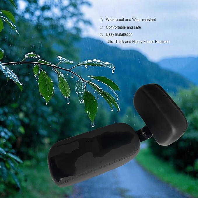 Bicycle Rear Seat with Back,Pu Leather Soft Cushion Bicycle Passenger Seat,Rear Bike Seat Kids Including Cushion and Backrest, Armrest, Footrests