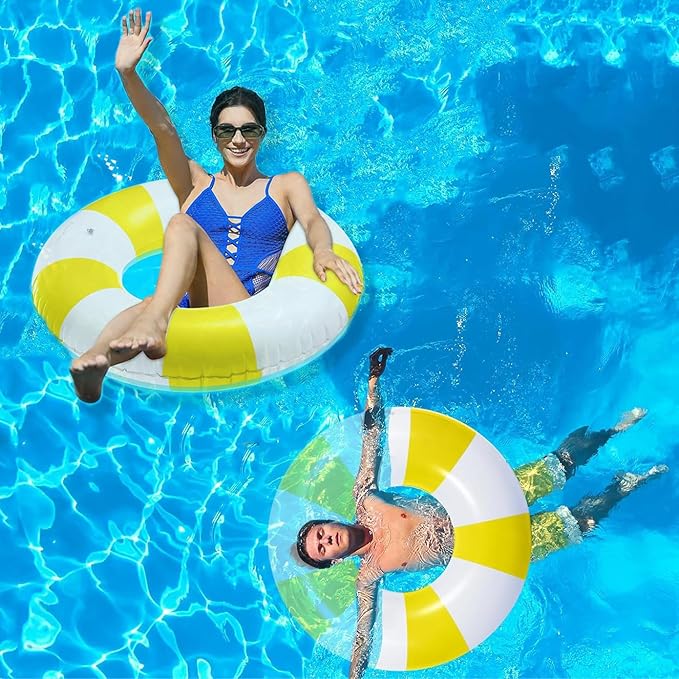 2 PCS Inflatable Pool Floats for Swimming Pool Party Lake Beach Adults - Floaties Pool Tubes Swim Rings Tubes Floaties for Beach Pool Party Decorations