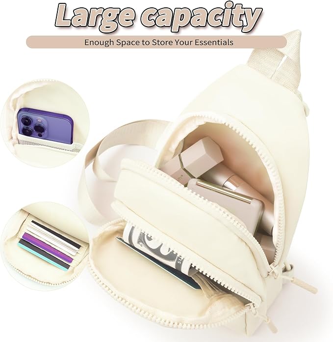 Birthday Gift for 5 6 7 8 9 10 11 12 13 14 15 16 Year Old Girls Fanny Pack Crossbody Bags for Women,Cute Trendy Stuff - Cream,M