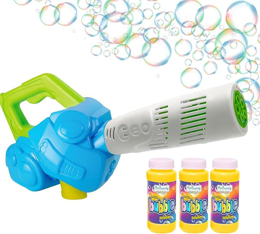 ArtCreativity Bubble Leaf Blower with 3 Refill Solutions, Bubble Toys for Toddlers 1-3, Birthday Gift Toys, Fun Outdoor Bubble Machine for Kids, Summer Outdoor Activities for Kids Ages 3-5