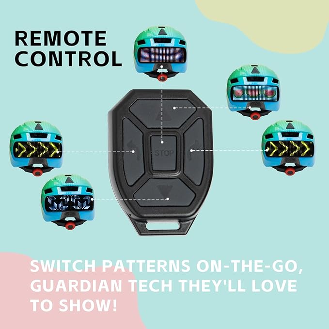 Kids Bike Helmet for Boys Girls: Helmets for Children and Adolescents 5-14 Years Old，64-Pattern LED Light Adjustable Kid Helmet Multi-Sport Protection