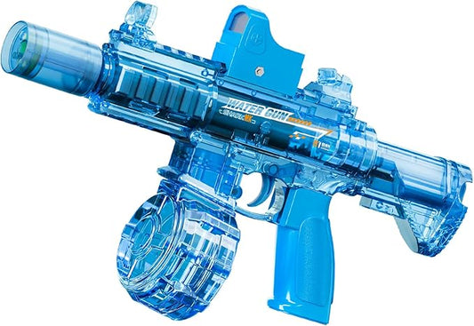 Electric Water Guns for Kids Adults, Transparent Automatic Squirt Guns, Summer Outdoor Beach Swimming Pool Party Toys (Blue)