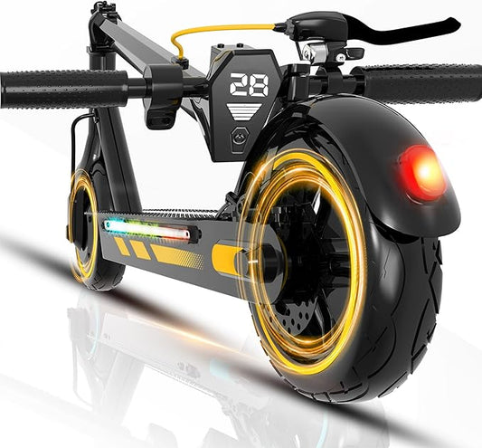 Electric Scooter Adults, 500/600W Motor, 28 MPH Top Speed,10" Vacuum Big Tires, Foldable E-Scooter with App Control & Disc Braking System for Smart APP Contro
