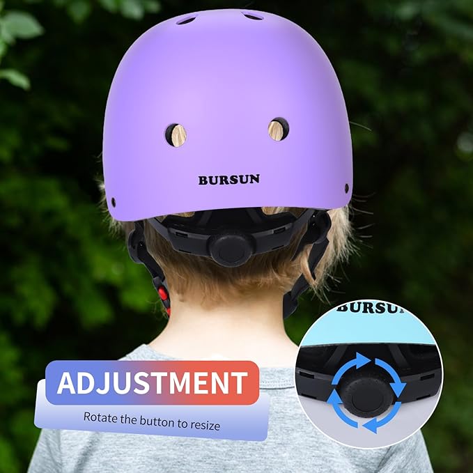 BURSUN Kids Bike Helmet Ventilation & Adjustable Toddler Helmet for Ages 2-14 Kids Boys Girls Multi-Sport Helmet for Skateboard Roller Skateing Bicycle Scooter blance Bike