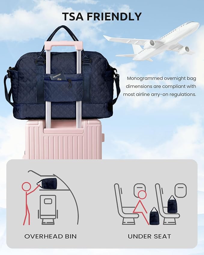 Birthday Gifts for 6-13 Year Old Girls - Personalized Duffle Travel Bags, Monogram Overnight Bags with Makeup Bag Gifts for Family (Letter Z)