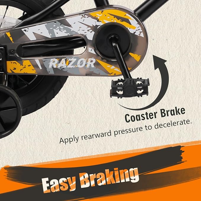 Glerc Kids Bike for Ages 1-8 Years Old, 12-16 Inch BMX Style Kids Bicycle with Training Wheels, Boys Bike for Children and Toddler, Multiple Colors