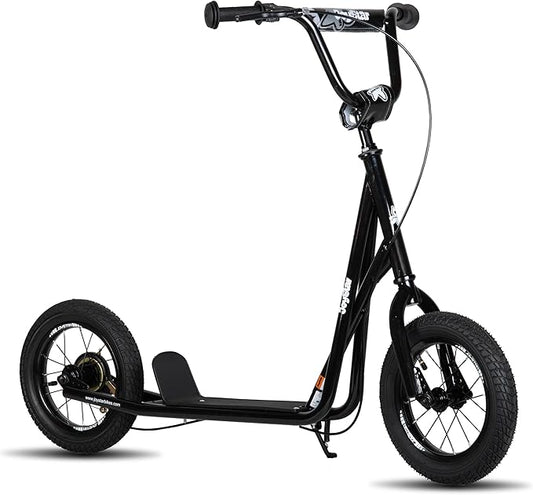 JOYSTAR Kick Scooter for Ages 5-9 Years Old Boys Girls, 12 Inch Big Wheels Scooters for Kids, Teens and Adults, Rear Brake and Adjustable Handlebar, Kids Scooter