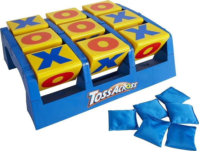 Mattel Games Toss Across Game, Beanbag Tic Tac Toe for 2 to 4 Players Ages 5 Years and Older