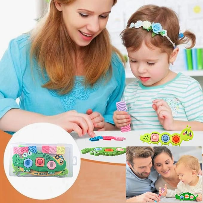 7Pc Fidget Popper Toys for Kids Sensory Strips Sensory Push and Popping Bubbles Montessori Busy Toy, Textured Suction Sensory Toys for with Autism, Pop for Classroom Gifts for Kids