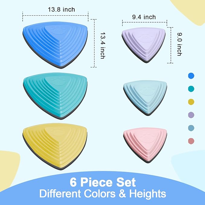 Stepping Stones for Kids Non-Slip Balance River Stones Toys Promoting Children's Coordination Skills Obstacle Courses Sensory Toys for Toddlers Indoor & Outdoor