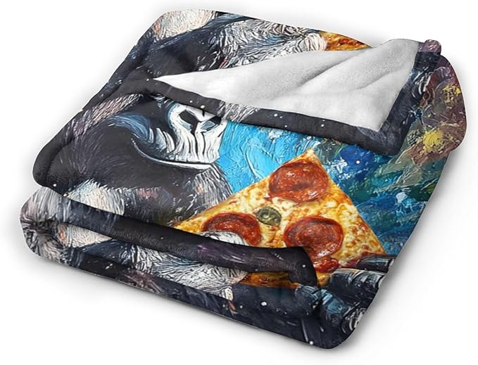 Funny Gorilla Blanket Fleece Soft Warm Plush Chimpanzee Animal Space Galaxy Throw Blanket Lightweight Plush Fuzzy Cozy Monkey Blankets for Kids Adult Suitable for Couch Sofa Bed 60"X50"