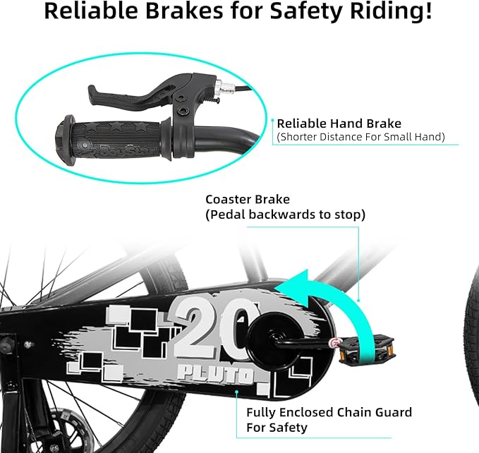 JOYSTAR Pluto 12 14 16 18 20 Inch Kids Bike with Light Up Training Wheels, Kids' Bicycle for Boys Girls Age 3-12 Years, Children Bikes, Multiple Colors