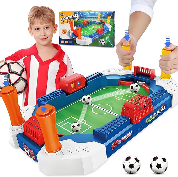 Foosball Table Soccer Board Game for Kids, Mini Football Games Set Gifts Toys for Indoor Sports Family Playroom Party Game Interactive Birthday Sports Gift for Boys Girls 3 4 5 6 7 8-12