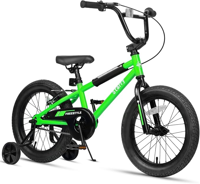 12 14 16 18 Inch Kids Bike BMX Style Bicycle with Training Wheels Coaster Brake for 2-10 Years Old Toddlers Boys Girls Multiple Colors