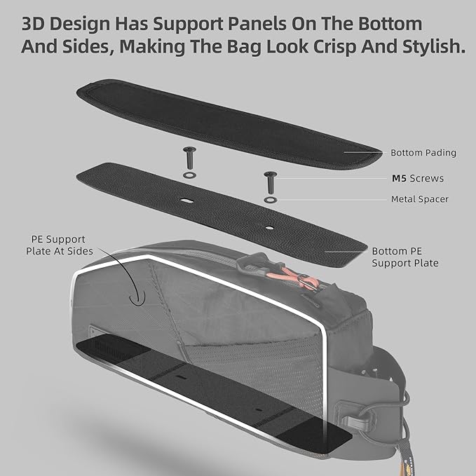 Bike Top Tube Bag Bicycle Front Frame Bag Waterproof Bike Bag 1.2L with Dual Side Mesh Pockets Perfect for MTB Road Bike Cycling Commuting and Outdoor Adventures