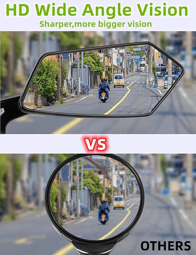 2 Pack Bike Mirrors,eBike Handlebar Mirror,360° Adjustable and Rotatable Safety Bicycle Rear View Mirrors, Scratch Resistant Glass Lens,Bicycle Universal Fit Accessories