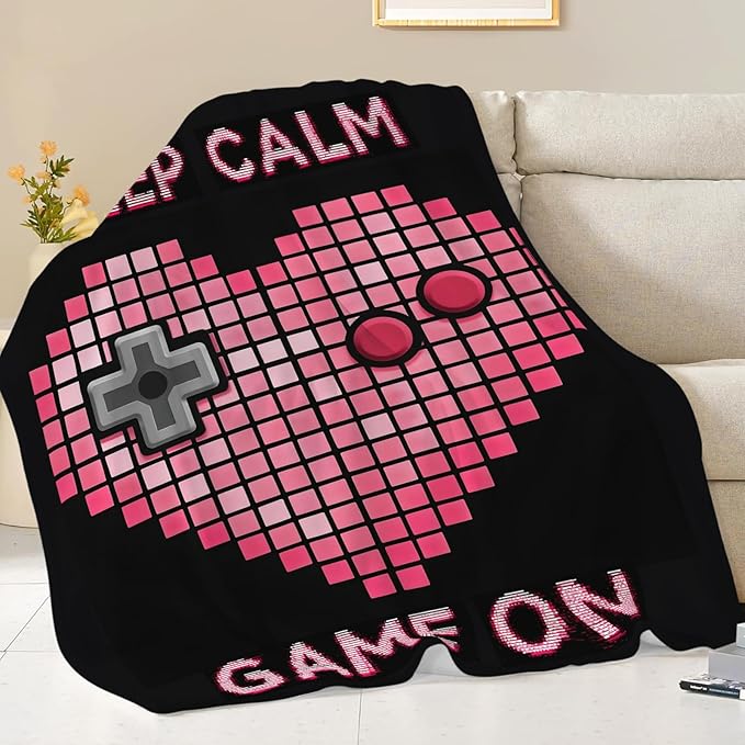 Gaming Blanket Anime Gifts for Girls Boys Gamer Throw Blankets Cozy Plush Fleece Video Game Decor Flannel Fuzzy for Kids 50"X40"