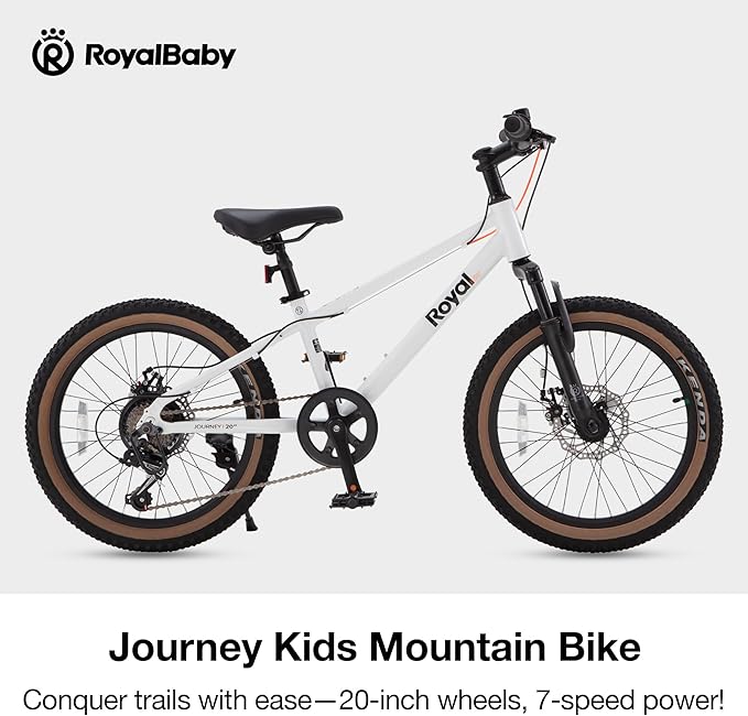 RoyalBaby Kids Mountain Bike for Boys and Girls, Ultra-Light Aluminum 20-24 Inch Wheel Bicycle for 6-14 Years Old Children, 7/21-Speeds Drivetrain