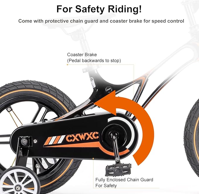 CXWXC Kids Bike - 14 16 18 Inch Children Bicycle for Boys Girls Age 3-9 Years, Single Speed Lightweight Kids Bikes with Training Wheel, Coaster/Disc Brake