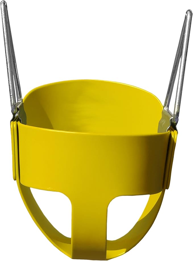 Gorilla Playsets 04-0008-Y/Y Full Bucket Toddler Swing, Yellow Bucket, Yellow 60" Plastic Coated Chains, 50 lb Capacity