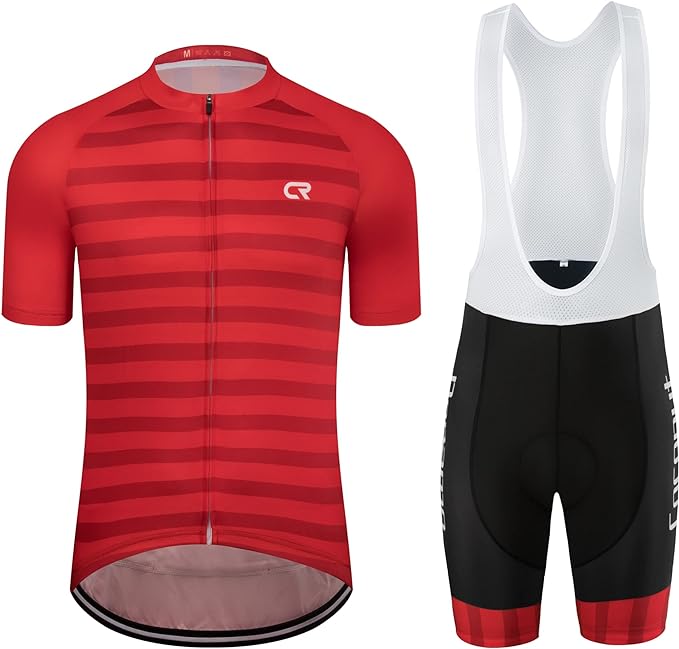 Coconut Ropamo CR Men's Cycling Jersey Set Road Bike Jersey Zipper Pocket Short Sleeves Cycling Kits Bib Shorts 3D Padded