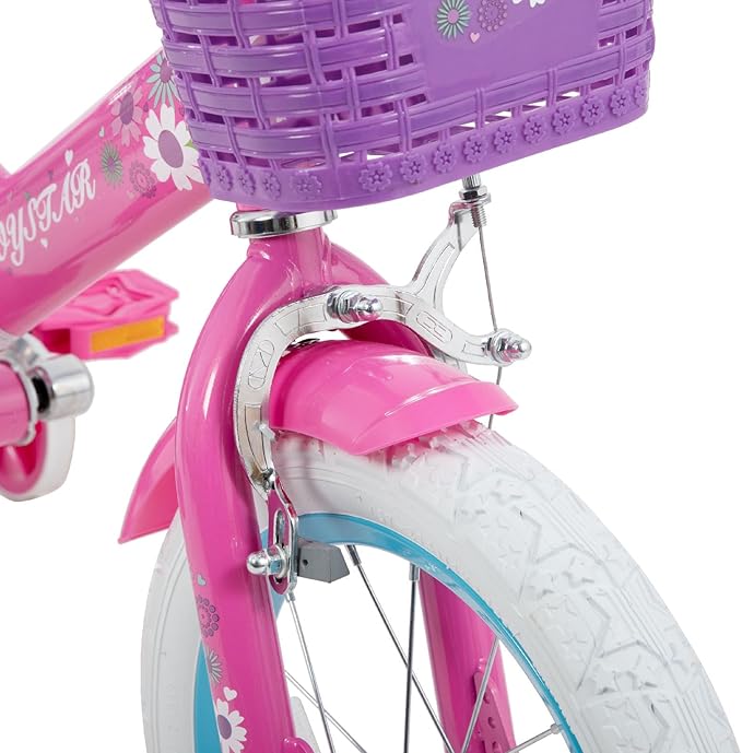 JOYSTAR Little Daisy Kids Bike for Girls Boys Ages 2-7 Years, 12 14 16 Inch Girls Bikes with Doll Bike Seat & Streamers, Boys Bike with Flag & Number Plate, Multiple Colors