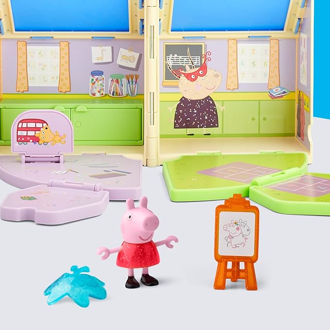 Peppa Pig Peppa's Pop-Open Playgroup Playset with Figure, Preschool Toys for Girls and Boys, Kids, Ages 3+