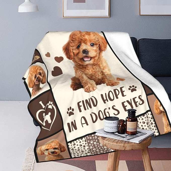 Poodle Gifts Blanket, Poodle Throw Blankets, Dog Mom Gift for Women Men Boys Girls Lover Adult Cozy Fleece Flannel Bedding Stuff Animal Plush for Couch Sofa Bed Decor 60"X50"