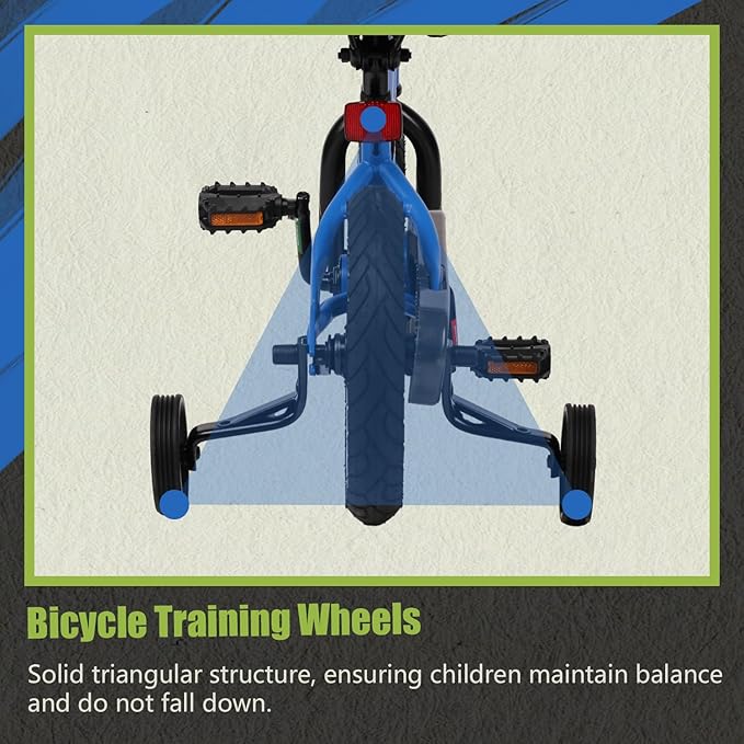 Glerc Kids Bike for Ages 1-8 Years Old, 12-16 Inch BMX Style Kids Bicycle with Training Wheels, Boys Bike for Children and Toddler, Multiple Colors