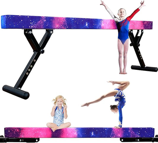 Adjustable Balance Beam 8 ft Gymnastic Beam Adjustable Height for Kids and Teenage of All Gymnastic Levels, Gymnastic Training Beam Gymnastic Equipment for Athlete Home and Gym Club Use
