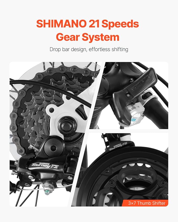 VEVOR Road Bike, 700C Wheels Racing Bike, Shimano Drivetrain City Commuter Road Bicycle, Urban Adult Sport Bicycle with Drop Bar, for Men and Women