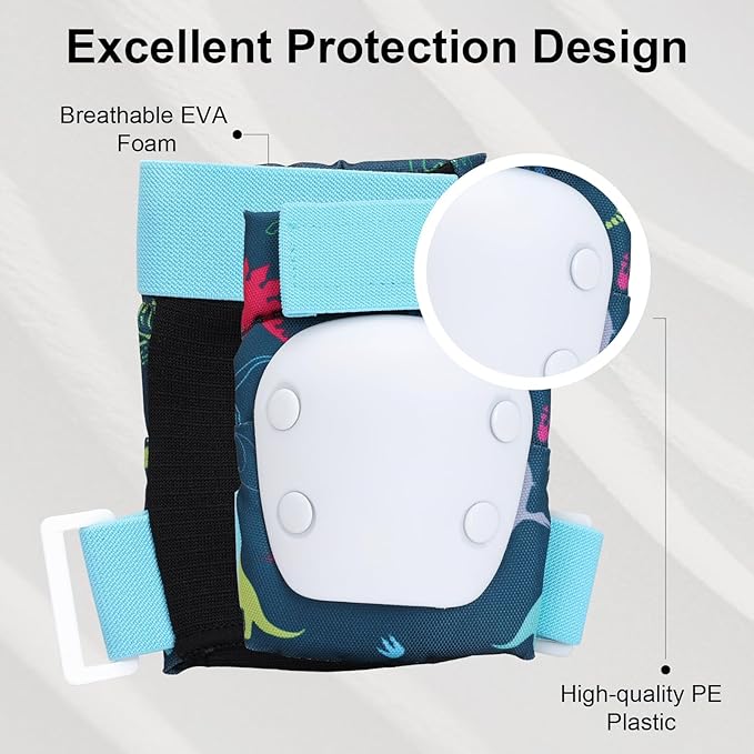 Adjustable Toddler Helmet, Kids Bike Helmets for Boys Girls 3-5/4-6/5-8 Years, Protective Gear Set for Bicycling/Skateboarding/Rollerblading/Scootering