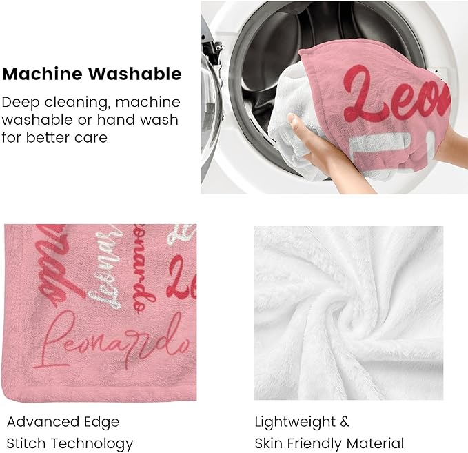 Name Blanket Personalized Blanket for Adult Kids Flannel Customize Throw Blanket Custom (Color 01, 50 x 60 Inches)