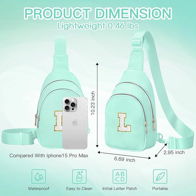 Birthday Gifts for 7 8 9 10 11 12 13 Year Old Girls Small Initial Sling Bag Cross Body Bag Fanny Pack for Girls