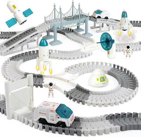 Race Track Set for Kids - Best Birthday Gift for Boys 3 4 5 6 7 Years Old, 290+ PCS DIY Flexible Tracks Toys with Cars