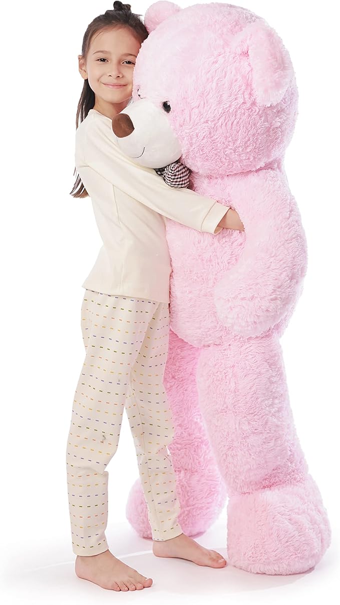 Poutmac Big Teddy Bear 55" Giant Pink Soft Stuffed Animals Cute Plush Toy for Girlfriend Women Kids for Valentine's Christmas Birthday