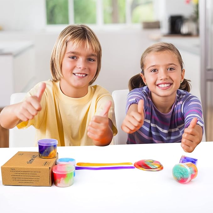 4 Pack Galaxy Slime Kit,Party Favors for Kids, Non Sticky,Wet,Stress & Anxiety Relief,Slime Bulk for Boys Girl,Cute Stuffers,Super Soft Sludge Toy