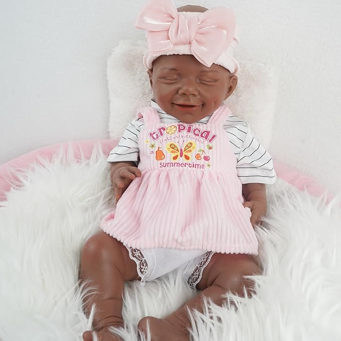 17.72 in Full Silicone Reborn Baby Dolls, 1:1 Lifelike Newborn Dolls Non Vinyl Realistic Reborn Toddler Dolls Boy Washable Sleeping Doll